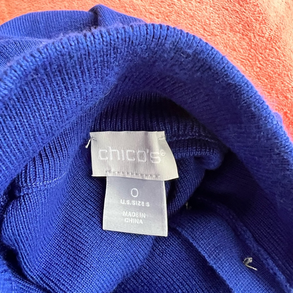 Chico's Sapphire Blue Turtleneck Sweater NWT Size Small - Picture 6 of 8